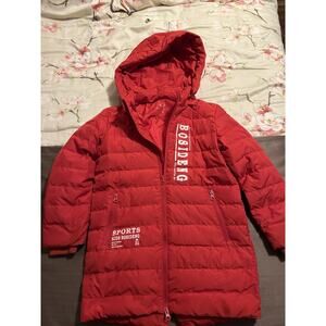 BOSIDENG Boy’s Lightweight W/ Hood Puff Jacket Coat Size 140/ 64 7-8 Y Red
